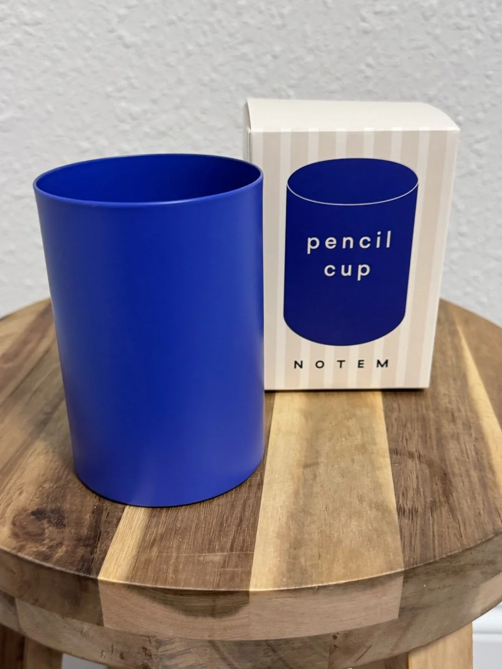 NWT NOTEM Studio Lola Blue Steel Pencil Cup Desk Organizer Anthropologie